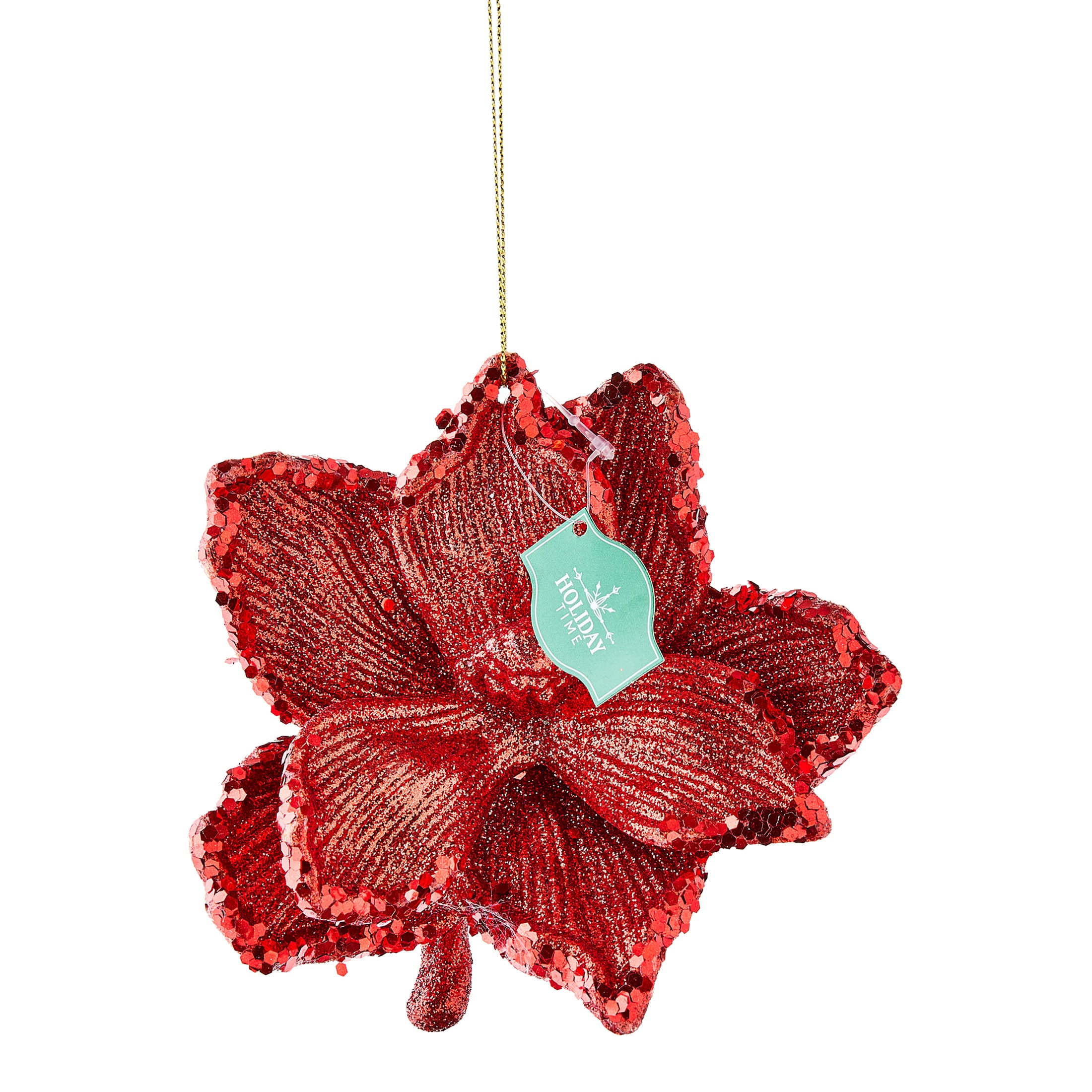 Red Floral Christmas Ornament, 5.5", by Holiday Time