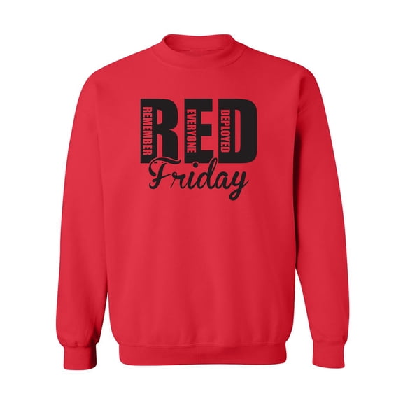 RED FRIDAY Remember Everyone Deployed Crewneck Sweatshirt