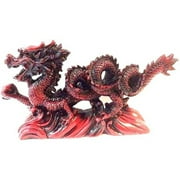 RED Feng Shui Dragon Figurine Statue for Luck & Success 6 inch LONG