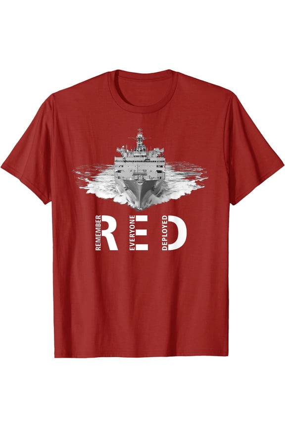 RED Friday Remember Everyone Deployed Military Ship T-Shirt, Unisex T-Shirt