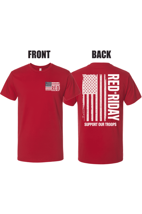 RED Friday Support Our Troops Shirt | Distressed American Flag Military Deployment Tee | Remember Everyone Deployed