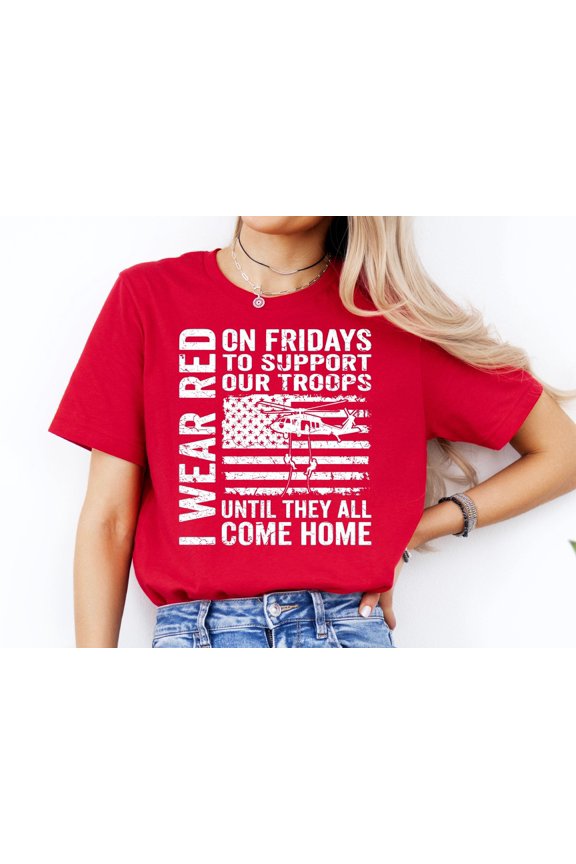 RED Friday T-Shirt, Remember Everyone Deployed Tee, Military American Flag, Patriotic Soldier Support, Veteran Family Gift