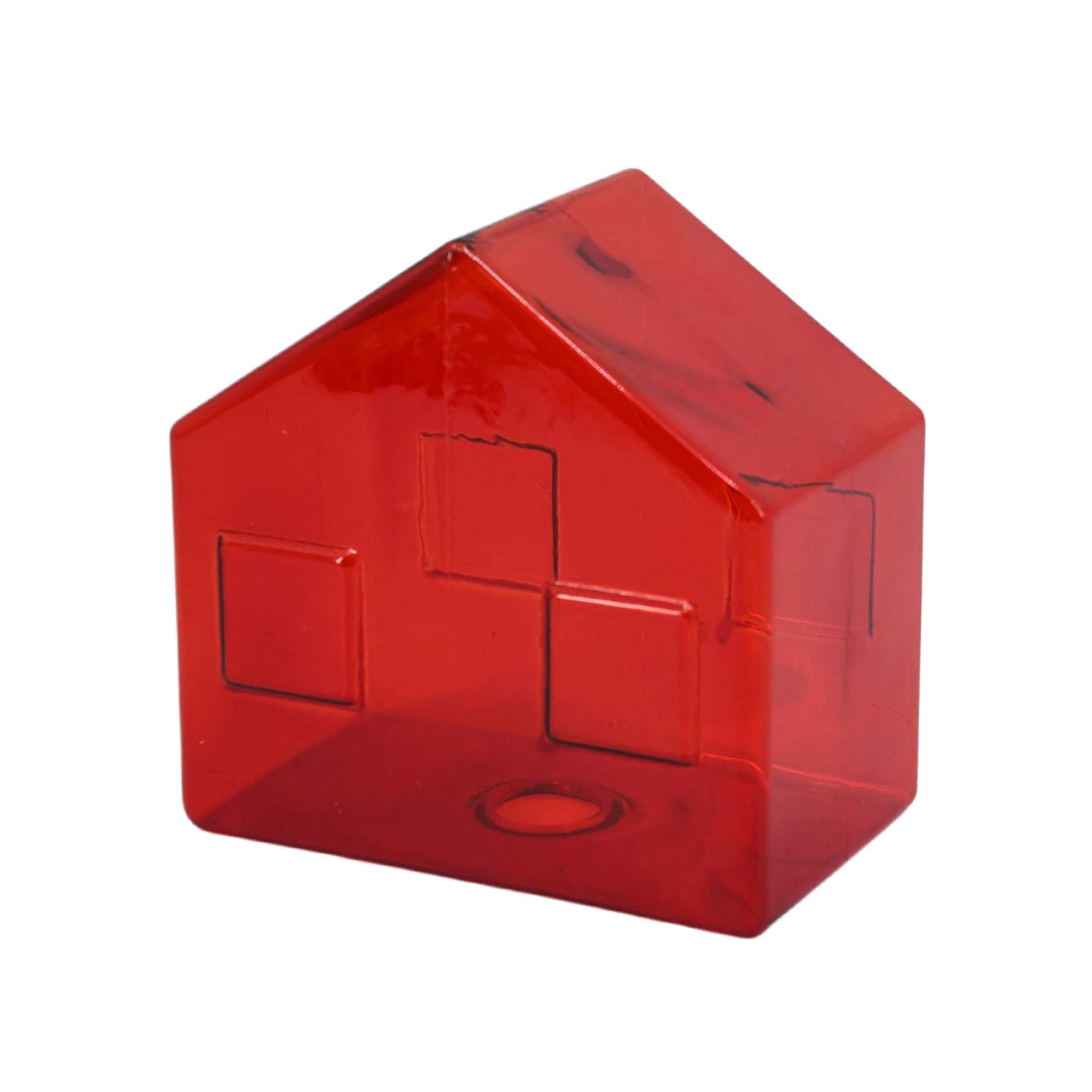 Glass House Christmas Decoration, Red, 5", by Holiday Time