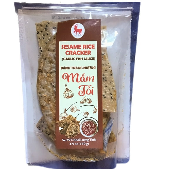 RED GOAT AUTHENTIC VIETNAMESE TOASTED TAPIOCA RICE CRACKER WITH BLACK SESAME AND GARLIC FISH SAUCE 4.9 OZ