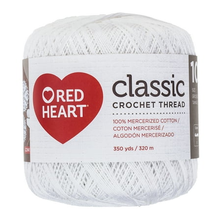 Red Heart® Classic White Cotton Yarn, 350 Yards, Size 10