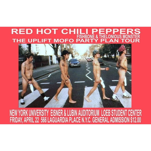 RED HOT CHILI PEPPERS REPLICA 1995 CONCERT POSTER