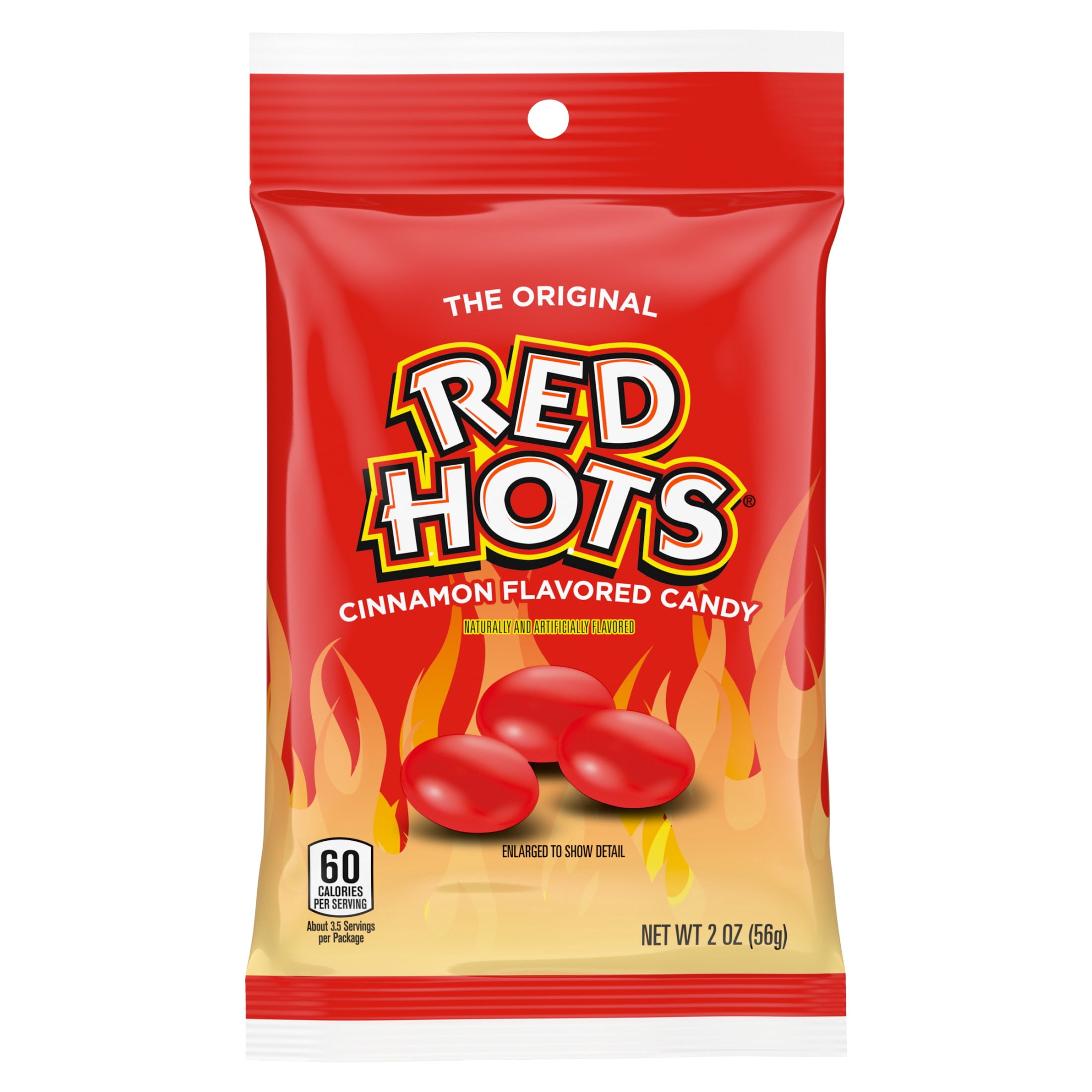 Red Hots Original Cinnamon Candies, Peg Bag, 2.08 oz