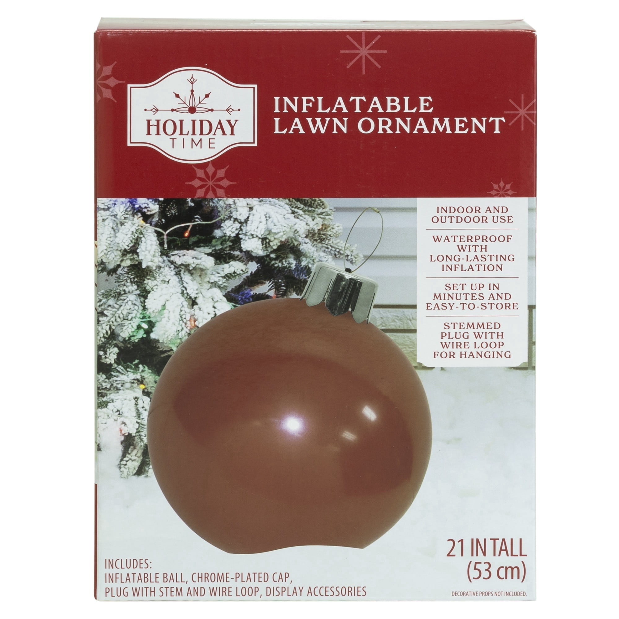 Red Inflatable Christmas Ornament Decoration, 21", by Holiday Time