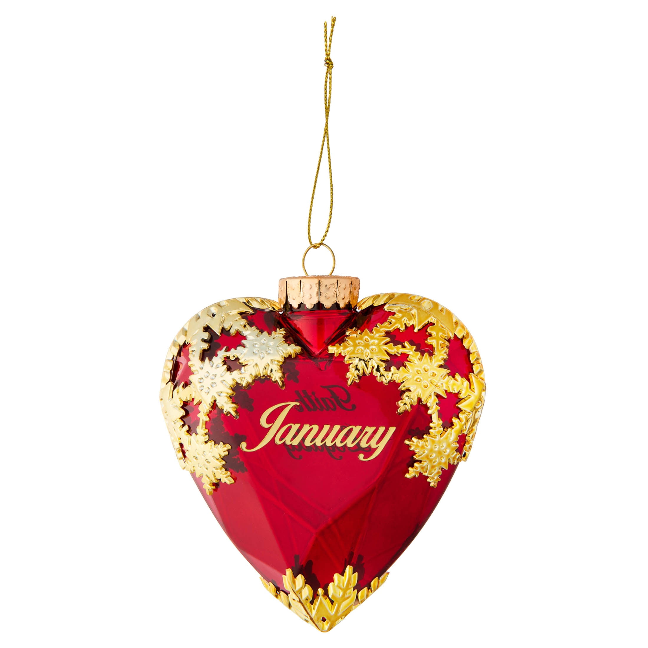 Gold and Dark Red January Birthstone Christmas Ornament, 4.3", by Holiday Time