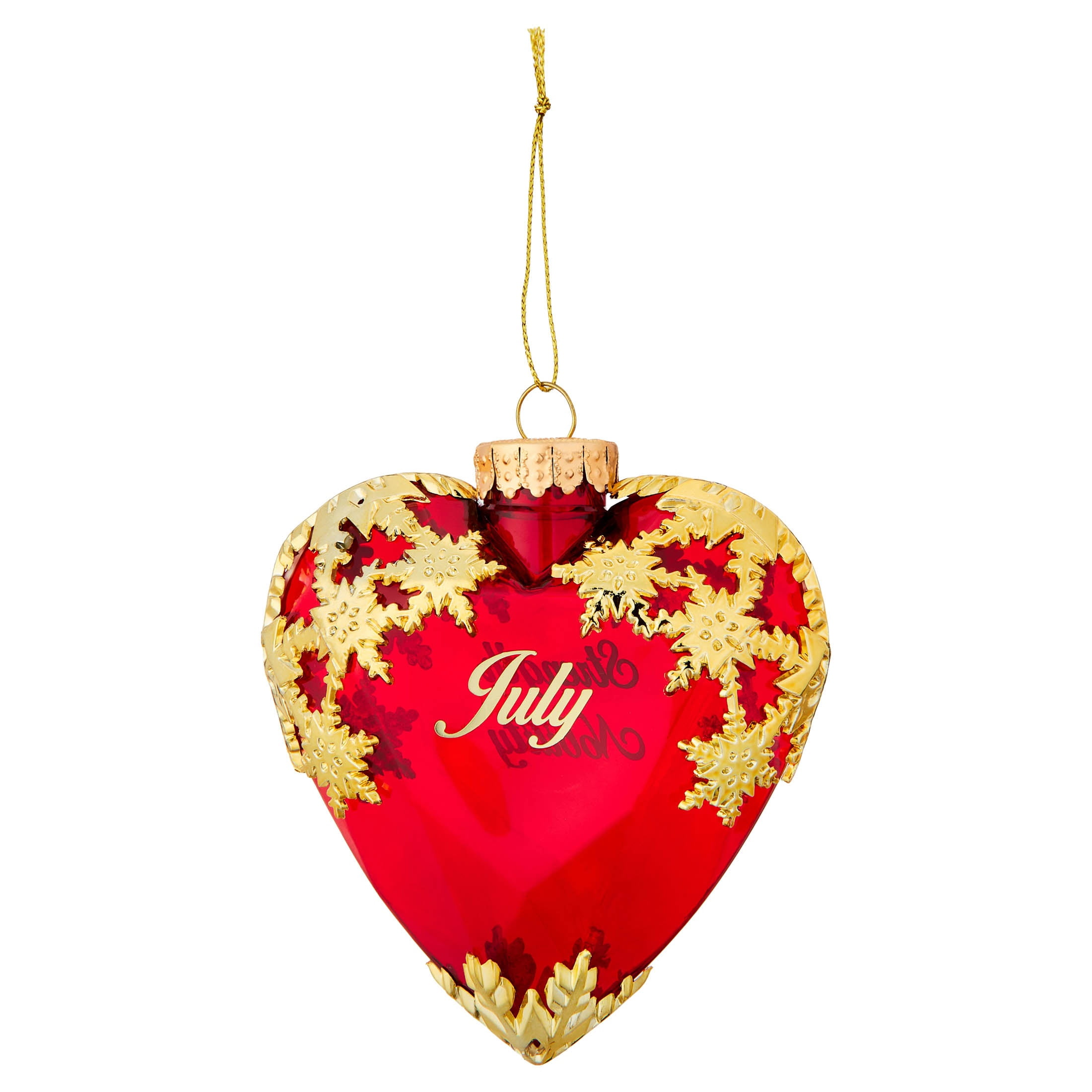 Red and Gold July Birthstone Christmas Ornament, 4.3", by Holiday Time