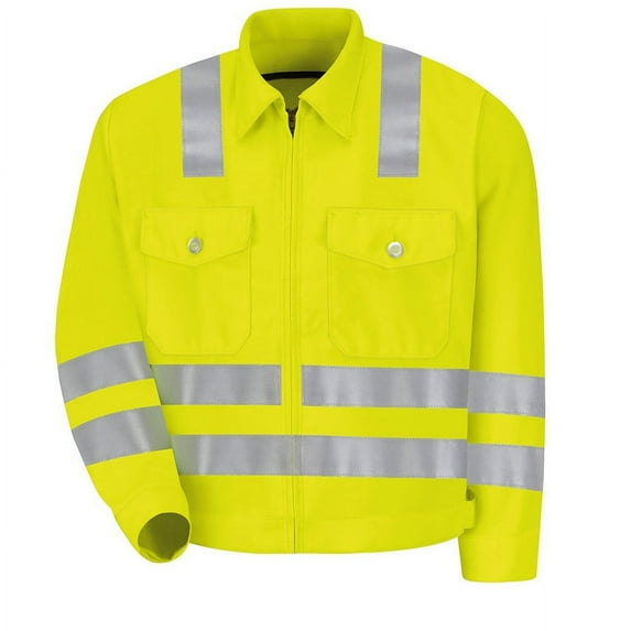 RED KAP Men's Long Sleeeve Hi-Visibility Jacket - JY32AB