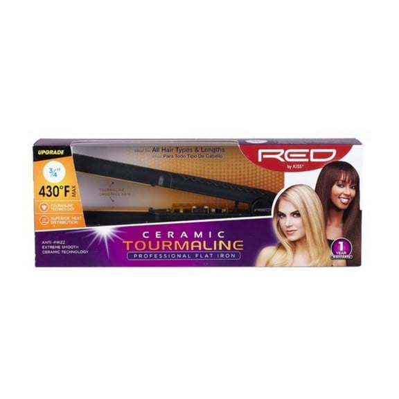 RED KISS Ceramic Flat Iron 3/4-inch FI075 Beauty Supply Products