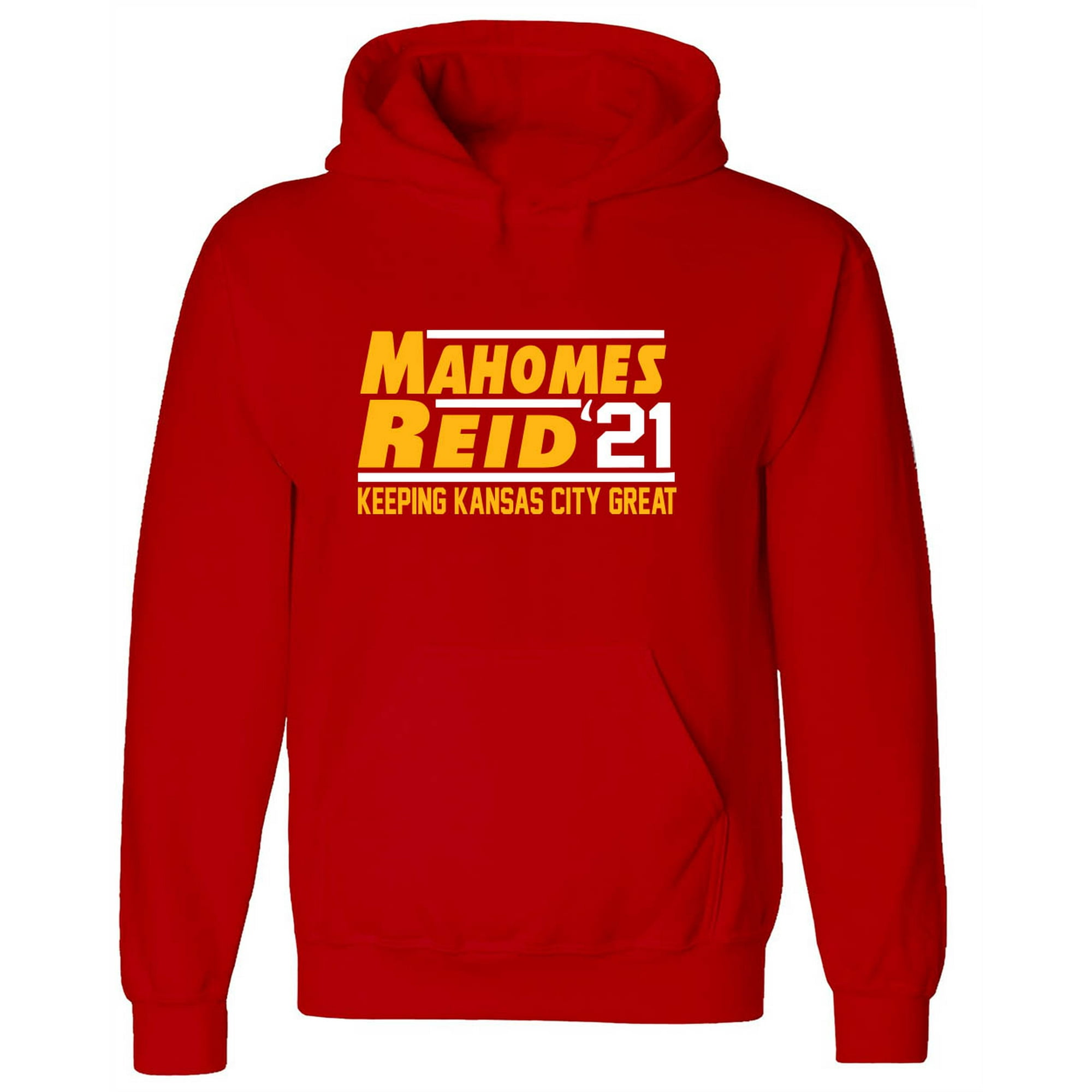 RED Kansas City Patrick Mahomes Andy Reid 21 Champs Hooded