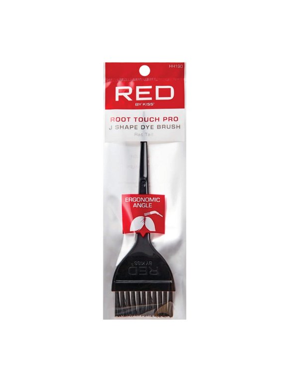 RED by Kiss Professional J Shape Hair Dye Brush, Precision Root Touch-Up, Ergonomic Angle Hair Coloring Tools, Easy Scoop & Section, Detailed Application (Rat Tail Set)