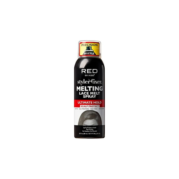 RED By Kiss Styler Fixer Melting Lace Melt Spray, Ultimate Hold, Scalp Protection, Fast Drying & No Residue, Strong Adhesion, Natural Look for Lace Front Wig
