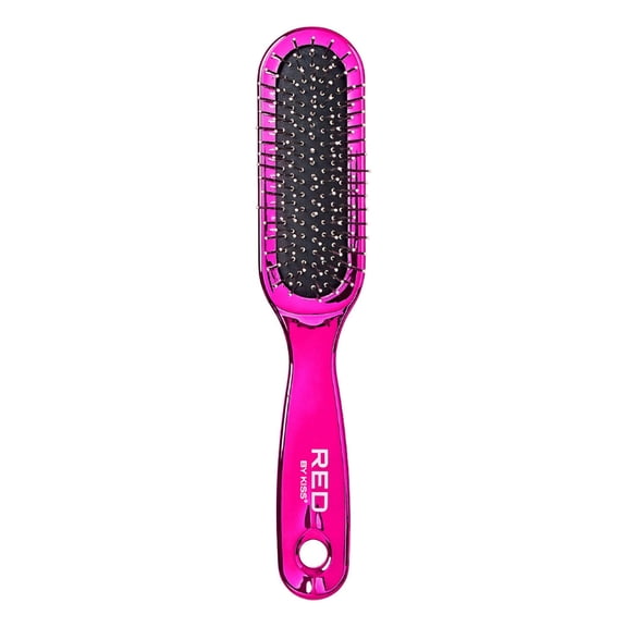 RED by Kiss Wig Brush, Anti-Static & Anti-Frizz for All Hair Types, Stainless Steel Bristles for Easy Detangle, Smooth Hair & Wig Without Breakage, No Snag with Knot-Free Bristles (Mini)