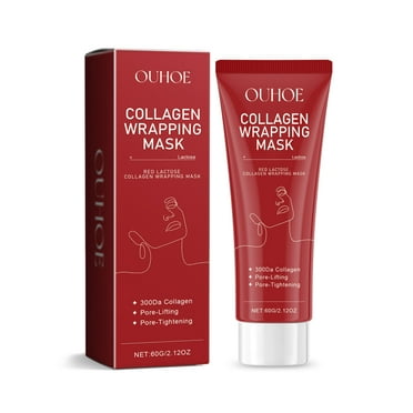 RED LACTO COLLAGEN WRAPPING MASK, Glowy Skin, Skin Elasticity, Hydrating|2.12oz/60G,Peel-off Mask, Pore Lifting and Minimizing, Overnight Mask