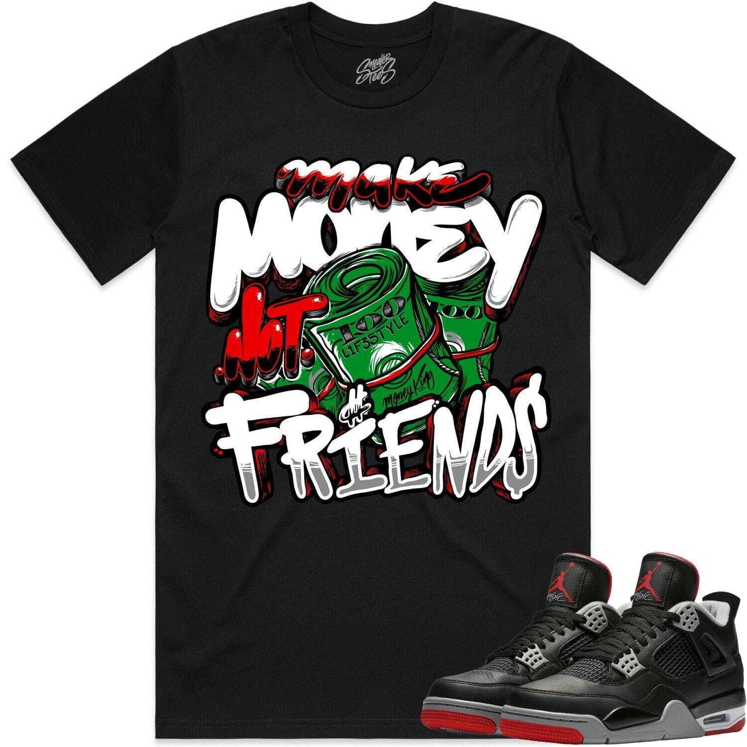 RED MAKE MONEY NOT FRIENDS Tee