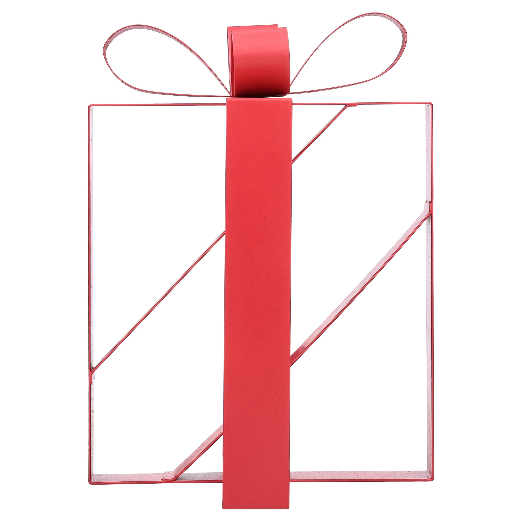 Metal Gift Box Christmas Decoration, Red, 10.5", by Holiday Time