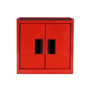 Hyper Tough Mini Tool Cabinet, 11.6 in, Steel, Red, Double Doors, Non-Slip Top Mat