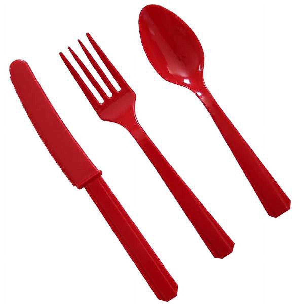 RED PLASTIC CUTLERY