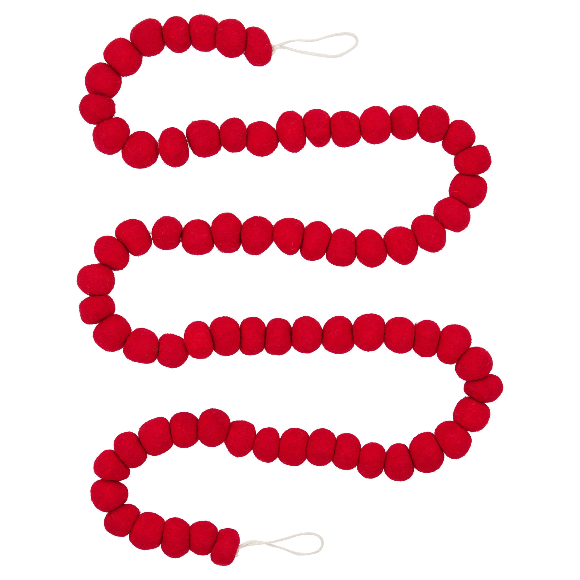 Pom-Pom Christmas Garland, Red, 6', by Holiday Time