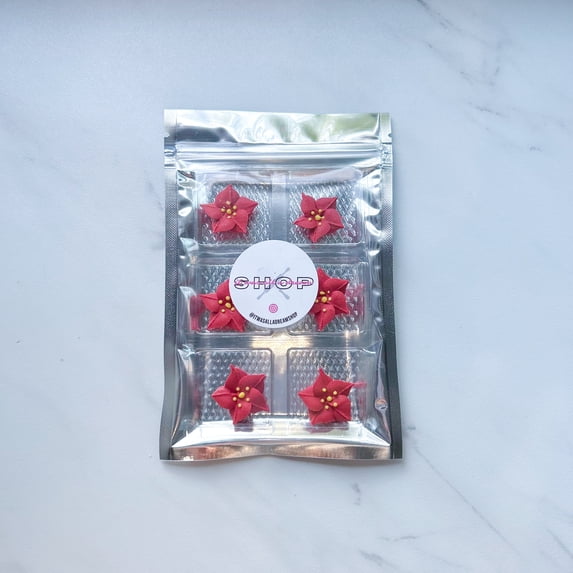 RED POINSETTIA EDIBLE DECORATIONS