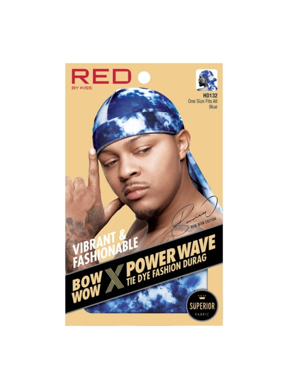 RED by Kiss Bow Wow X Power Wave Tie Dye Silky Durag for Men Waves Silky Doo Rag (Blue)
