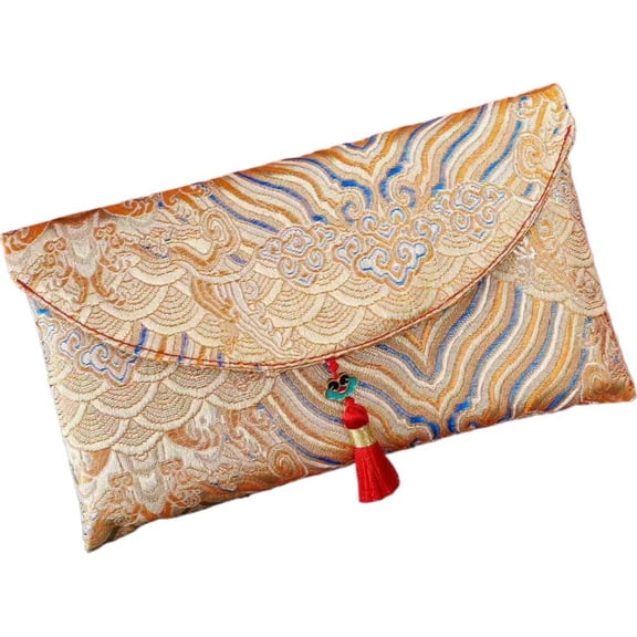 RED Pocket Lucky Money Envelope Brocade Fabric Red Enve lope