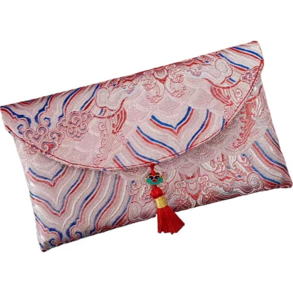 RED Pocket Lucky Money Envelope Brocade Fabric Red Envelope