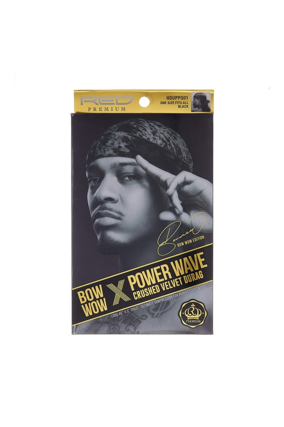 RED Premium Bow Wow X Power Wave Crushed Velvet Durag (Black)