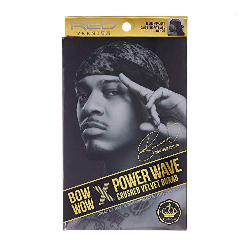 RED Premium Bow Wow X Power Wave Crushed Velvet Durag (Black)