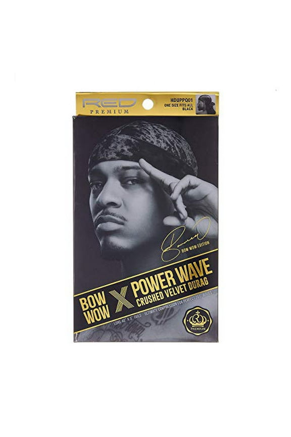 RED Premium Bow Wow X Power Wave Crushed Velvet Durag (Black)
