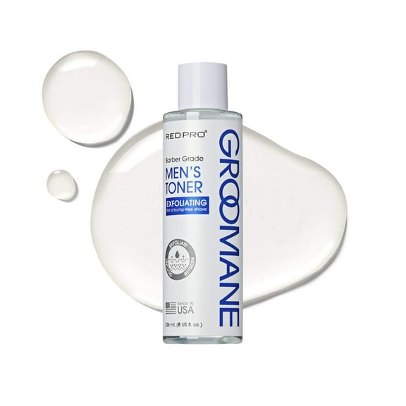 RED Pro GROOMANE Exfoliating Toner for Men, Barber-Grade Skincare, Soothes, Hydrates & Balances Skin, Reduces Bumps & Irritation, Smooth & Refreshed, Daily Groome Essential