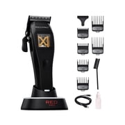 RED Pro X-King Cordless Hair Clipper for Men Hair Cutting, Strong & Fast Vector Motor, DLC Diamond Like Carbon Coated Blade, Rechargeable USB-C Charging Cradle, 6 Guards Black C73