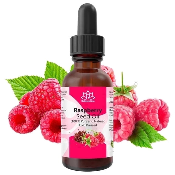 100% Pure Organic Red Raspberry Seed Oil (Rubus Idaeus), Cold Pressed Antioxidant-Rich Face, Body & Hair Botanical Oil, by Relaxcation (0.5–4 fl oz)