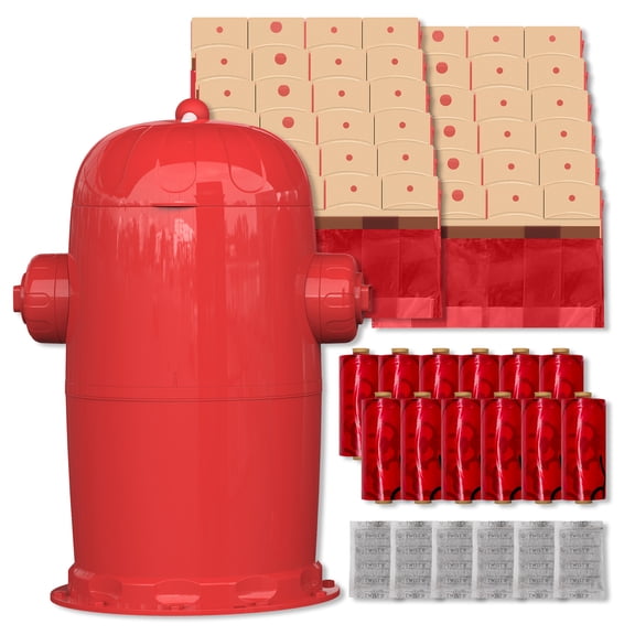 RED ROCKET Pets Dog Poop Trash Can Medium Doggy Twist'R Pack, 12x Refills Bags 12xPoop bags rolls 6x Charcoal Sachets, No Smell Litter Storage Container, Litter Disposal System