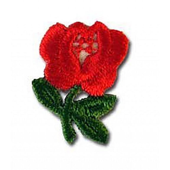 RED ROSE PRESS-ON APPLIQUE 3/4" X 1"