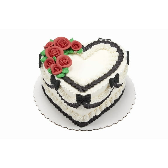 RED ROSES HEART CAKE