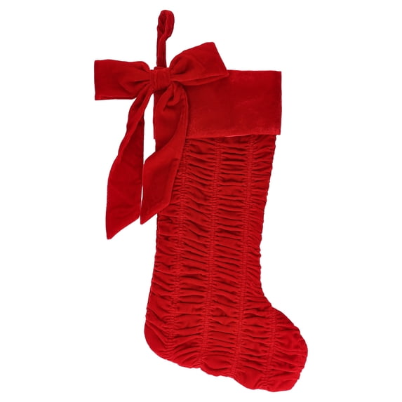 Velvet Ruffle Christmas Stocking, Red, 18", by Holiday Time