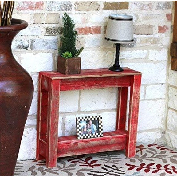 RED RUSTIC SIDE TABLE$$Furniture