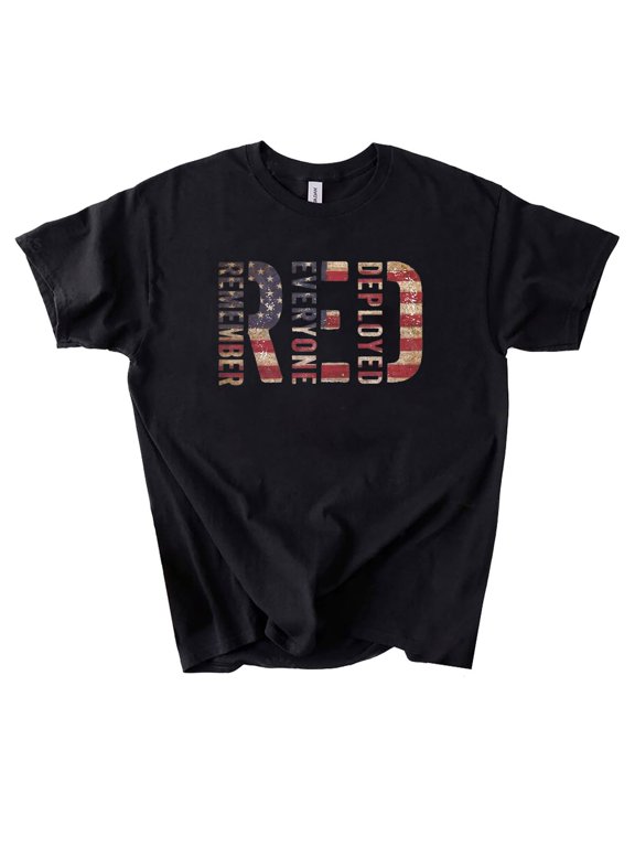 RED, Remember Everyone Deployed Tshirt, Dad Mom Gift, Grunge Flag, I Wear RED on Friday for Those Deployed