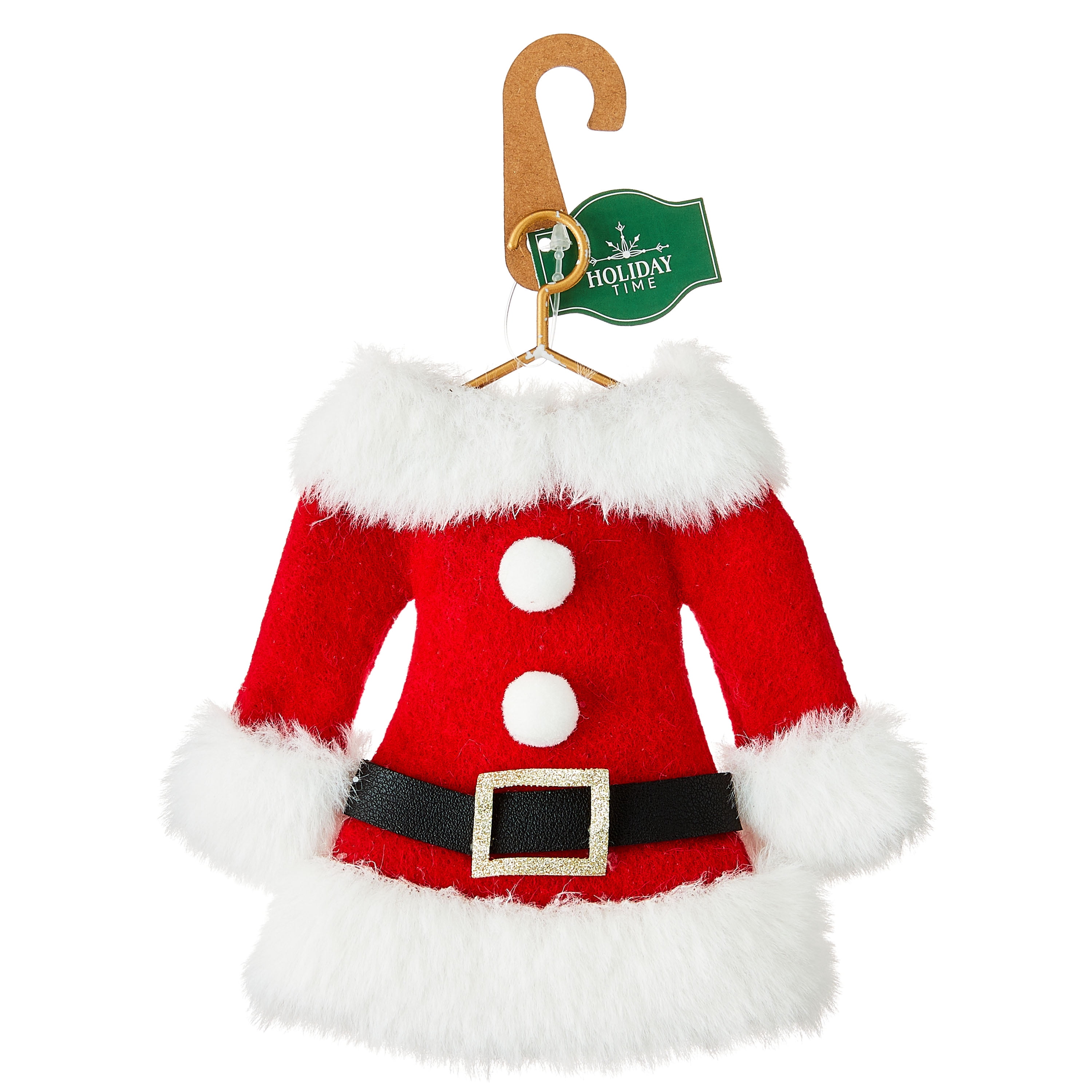 Red and White Fabric Santa Suit Dress Christmas Ornament, 6", by Holiday Time