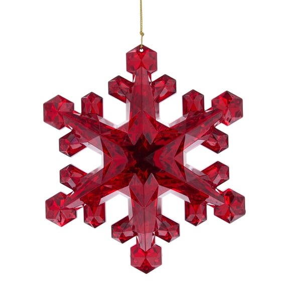 Red Snowflake Christmas Ornament, 6", by Holiday Time