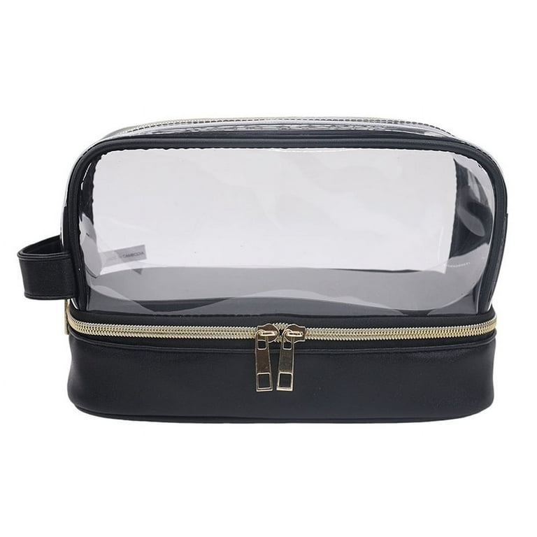 Double Layer Clear Makeup Bags Women Transparent