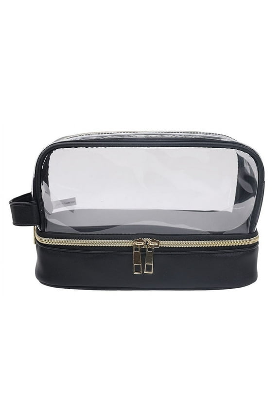 Double Layer Clear Makeup Bags Women - Transparent Cosmetic Travel Bags