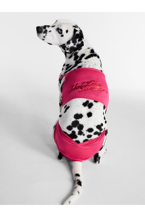 Hot Dog Summer By Megan Thee Stallion Bubblegum Barkini Dog Bikini, Pink, Large