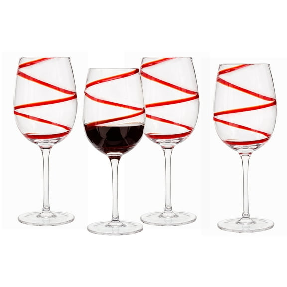 Holiday Time Red Swirl Red Wine 4pk