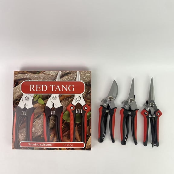 RED TANG Pruning scissors,Garden Pruning Shears Set Stainless Steel Trimming Scissors for Flowers, Herbs & Small Branches Ergonomic Gardening Tools Kit (Red-color)