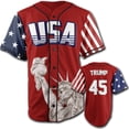 thumbnail image 1 of RED TRUMP #45 BASEBALL JERSEY, 1 of 5